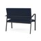 Lesro Newport 2 Seat Tandem Seating Metal Frame No Center Arms, Charcoal, RF Blueberry Upholstery NP1501 - alternate 2